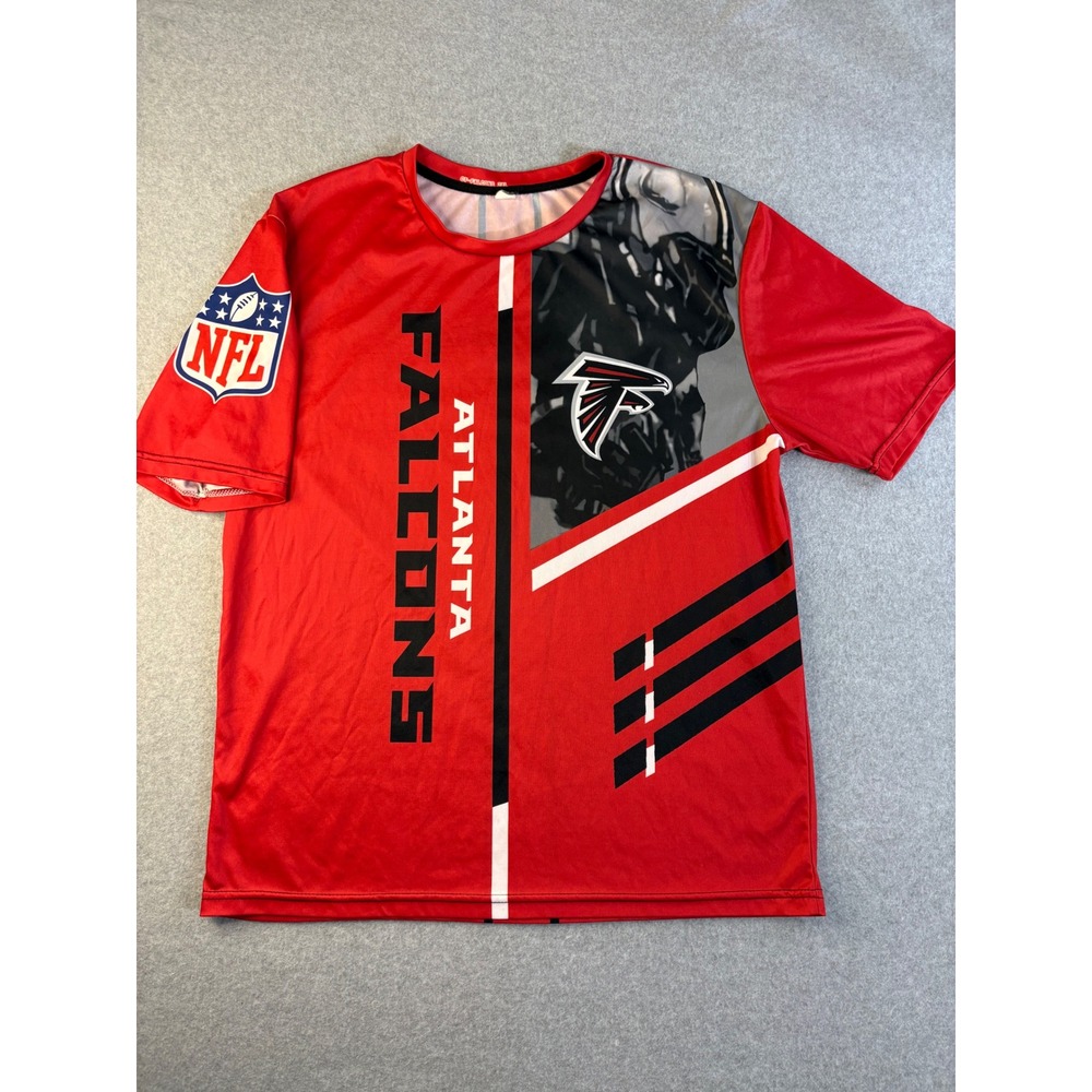 Atlanta Falcons NFL Rise Up Red Graphic T-Shirt Mens 2XL Sublimated Short Sleeve